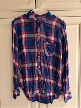 Rails- Blue Plaid Button-Up Shirt